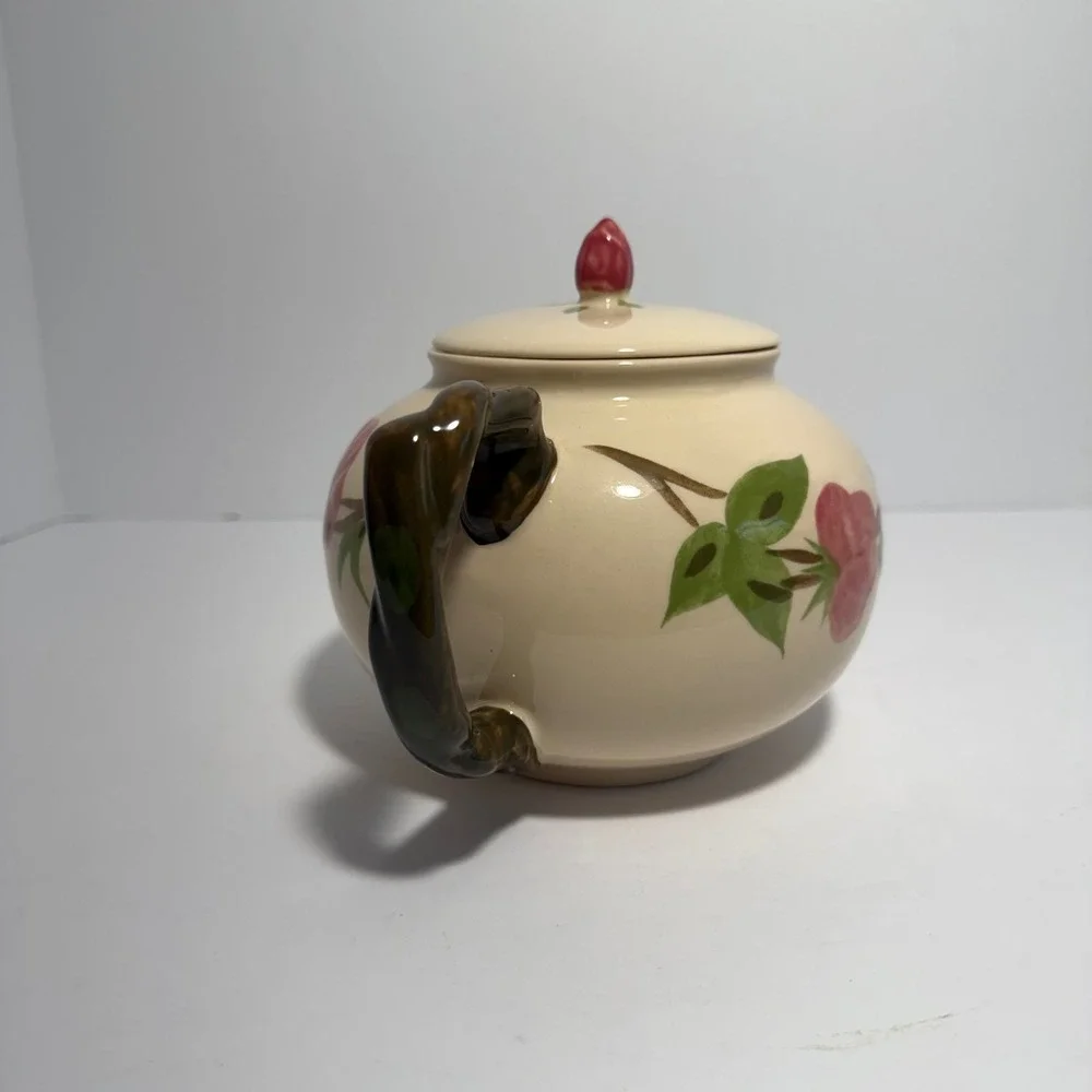 Franciscan Desert Rose Teapot with Lid Hand Painted Made in USA Vintage Ceramic